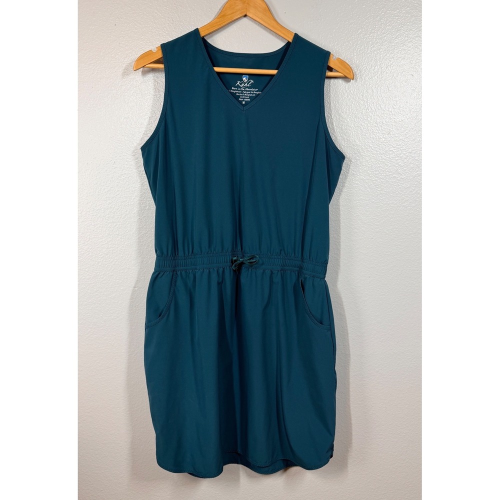KUHL Dress Womens Size Medium Teal Blue Kuhl Kaskade Sleeveless Hiking V-Neck